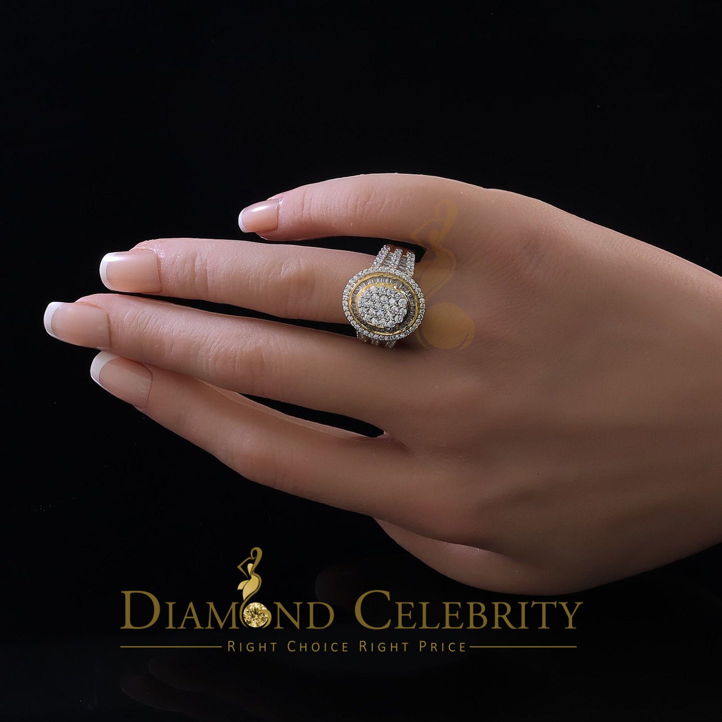 DiamondCelebritees 925 Silver Yellow Cubic Zirconia 5.0ct Oval Engagement Women's Ring Size 7.5