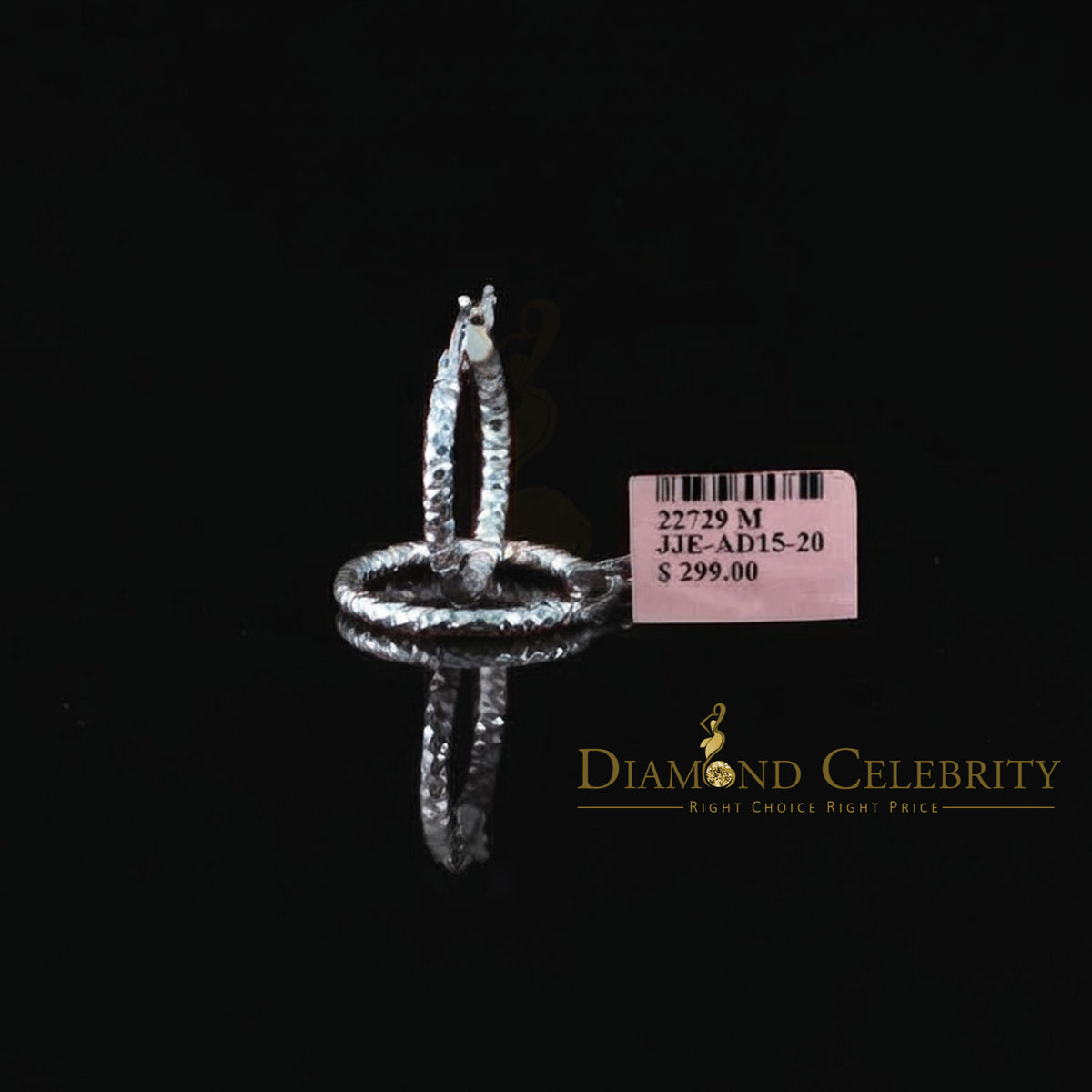 925 Sterling Silver Diamond-Cut Shimmering Honeycomb Textured 19mm Hoop Earrings