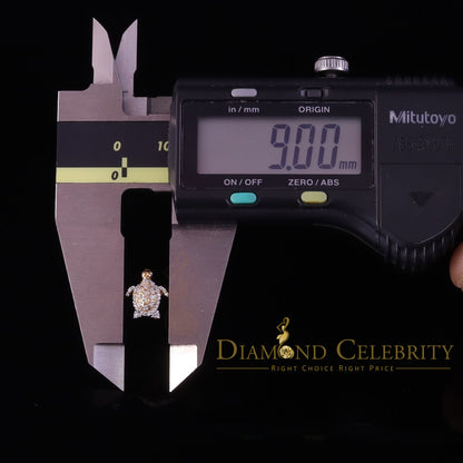 DiamondCelebritees  925 Sterling Yellow Silver 0.50ct Cubic Zirconia Turtle Earring Women & Men's