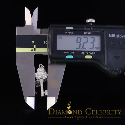 DiamondCelebritees Womens Heart Key White Sterling Silver Shape Pendant with 0.50ct Cubic Zirconia