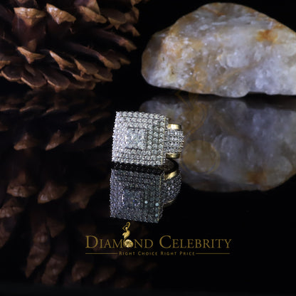 DiamondCelebritees 925 Sterling Yellow Silver 14.0ct Cubic Zirconia Square Womens Gifts Ring Size 8