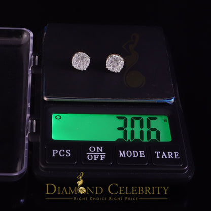 DiamondCelebritees Bugget Earrings 10k Real Yellow Gold 1.50ct Vvs 'D' Color Genuine Moissanite
