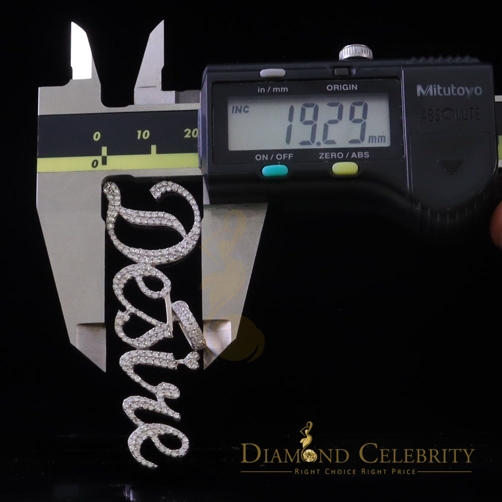 DiamondCelebritees White Desire Letter 925 Sterling Silver Pendant 2.49ct Cubic Zirconia stone