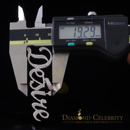 DiamondCelebritees White Desire Letter 925 Sterling Silver Pendant 2.49ct Cubic Zirconia stone