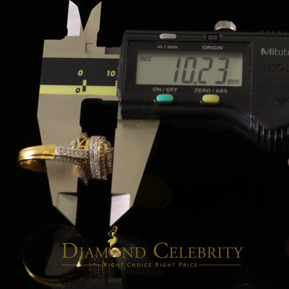 DiamondCelebritees 925 Silver Yellow 2.50CT Women's VVS 'D' Moissanite 3D Double Heart Ring Size7