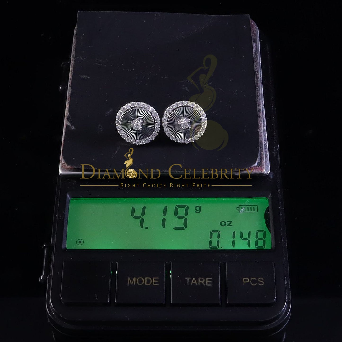 Diamondcelebritees 2.50ct VVS D Moissanite Diamond Cut Stud Earring Women & Men White 925 Silver