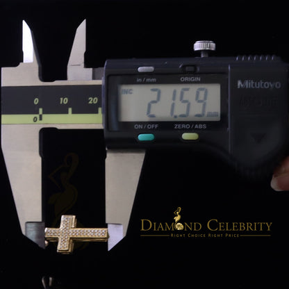 DiamondCelebritees CROSS Shape 925 Sterling Silver Yellow Pendant with 0.48ct Cubic Zirconia