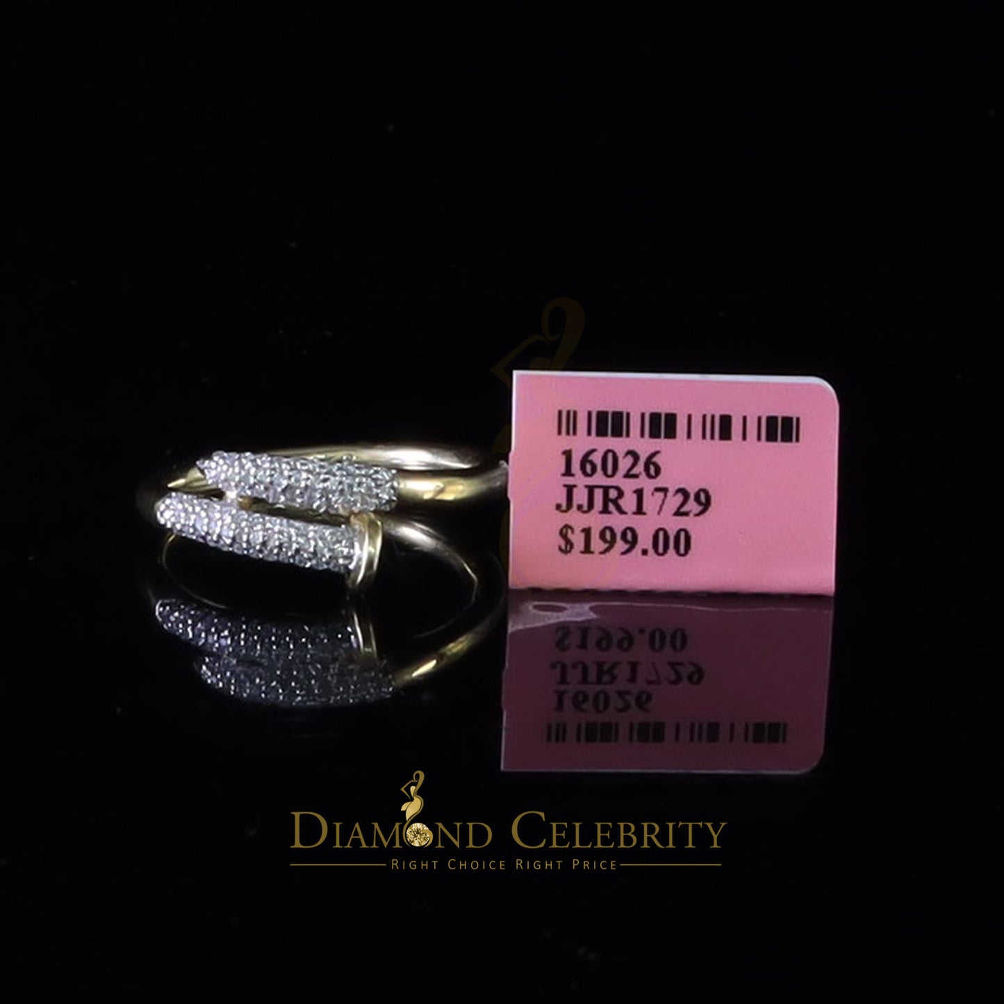 DiamondCelebritees 0.52ct Cubic Zirconia Yellow Sterling Silver Men's/ Women Engagement Ring Size 8