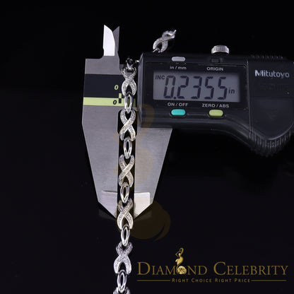 Diamondcelebritees 925 Silver White Exotic Design Bracelet Size 7 Inch 0.20CT Genuine Diamonds