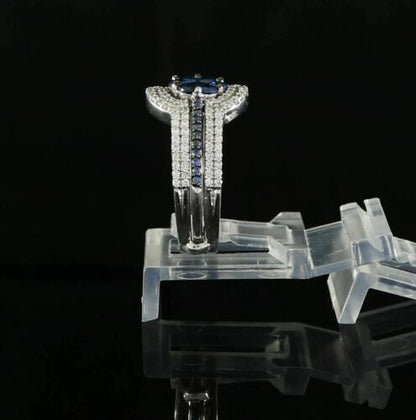 DiamondCelebritees 925 Sterling White Silver 2.50ct Floral Shape Cubic Zirconia Womens Ring SZ 6.5