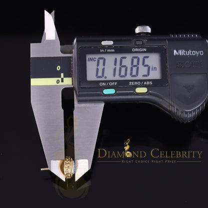 DiamondCelebritees 0.15ct Real Diamond 925 Sterling Silver Yellow For Women's & Men's Round Earring
