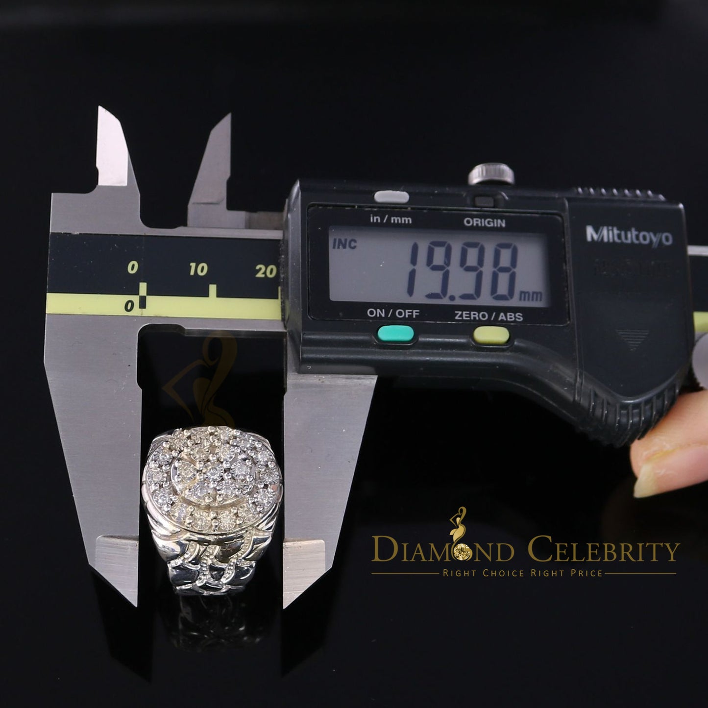 DiamondCelebritees 0.30CT Real Diamond Men's 925 Sterling Silver White Ring Size 8 Antique Design