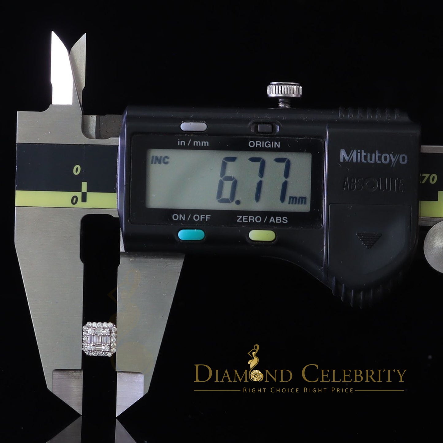 DiamondCelebritees  925 Hip Hop White Sterling Silver 0.64ct Cubic Zirconia Women's Square Earrings
