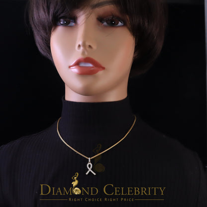 DiamondCelebritees 925 Sterling Silver Fashion Ribbon Shape Pendant Yellow 0.26ct Cubic Zirconia