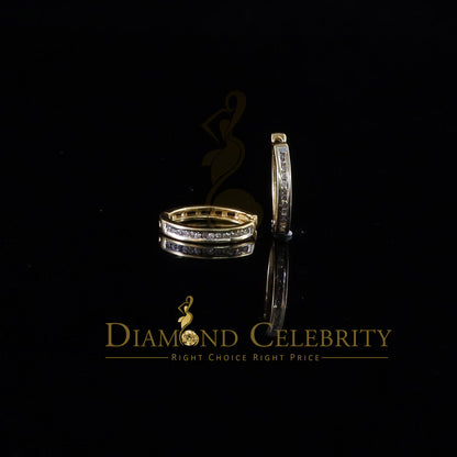 DiamondCelebritees 0.25ct Diamond 925 Sterling Silver Yellow Hoop Stud Earrings For Men's / Women's