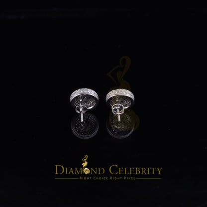 DiamondCelebritees  925 Sterling White Silver 2.50ct Cubic Zirconia Round Screw Back Stud Earrings