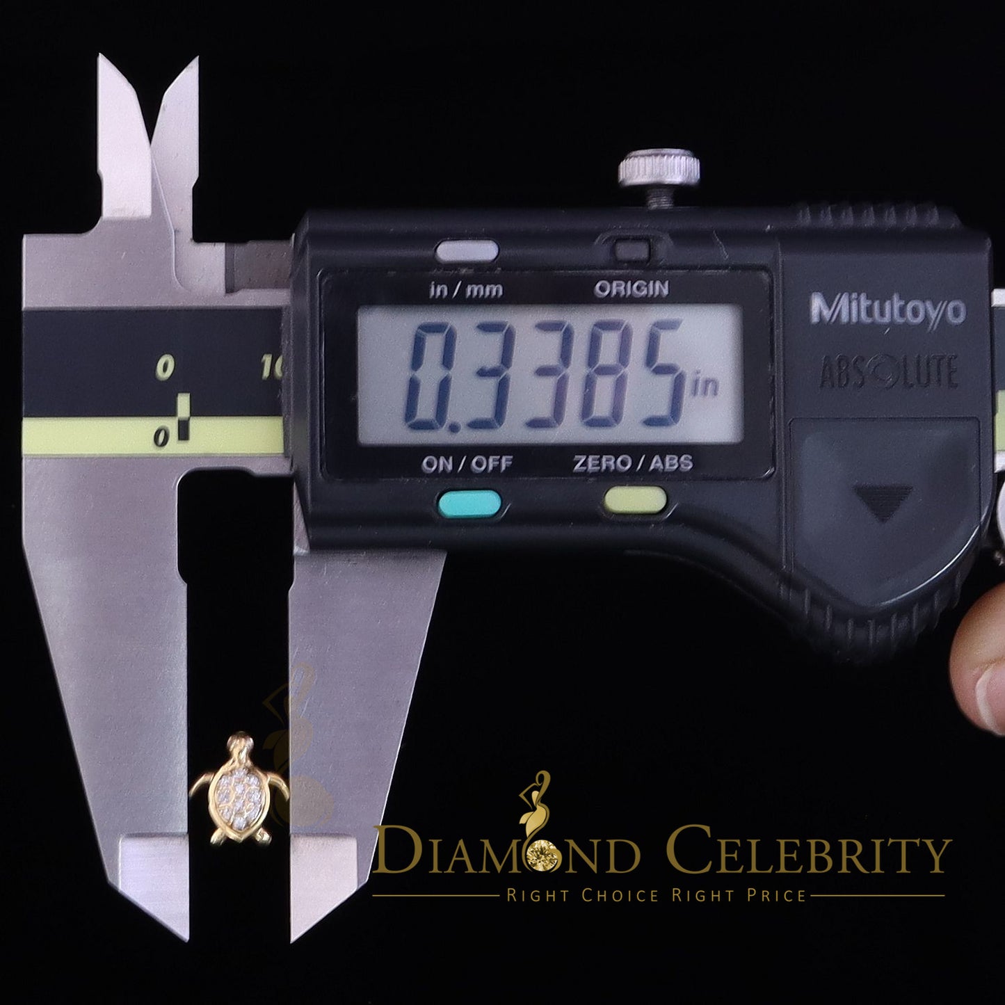 DiamondCelebritees  Women's 0.14ct Cubic Zirconia Turtle Stud Earrings Yellow 925 Sterling Silver