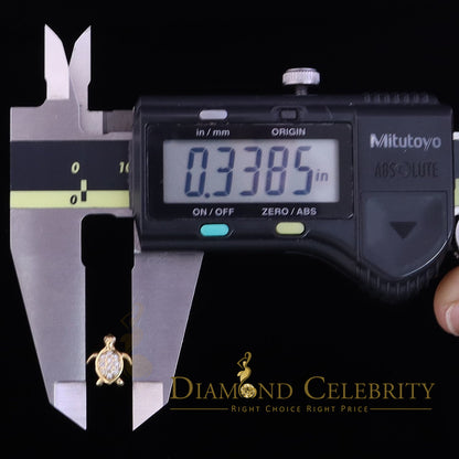 DiamondCelebritees  Women's 0.14ct Cubic Zirconia Turtle Stud Earrings Yellow 925 Sterling Silver