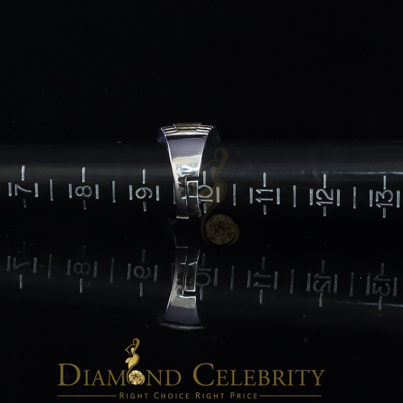 DiamondCelebritees Men's White Silver 1.80ct Round Cubic Zirconia Adjustable Ring From SZ 9 to 11