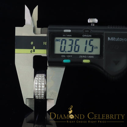 DiamondCelebritees Diamond Celebrity 925 White Sterling Silver 27 Cubic Zirconia Mens Ring Size 8.5