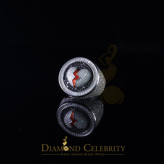 DiamondCelebritees 11.64ct Cubic Zirconia White silver Broken Heart Band Cocktail Ring Size 10.5