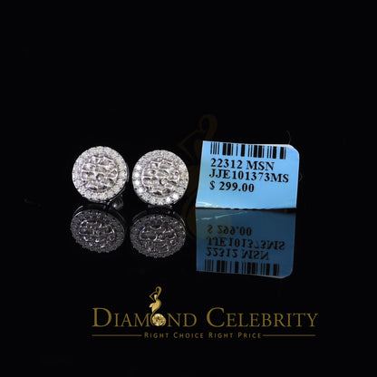 Diamondcelebritees 1.50ct Moissanite White 925 Sterling Silver Women's Circle Shape Nugget Earrings