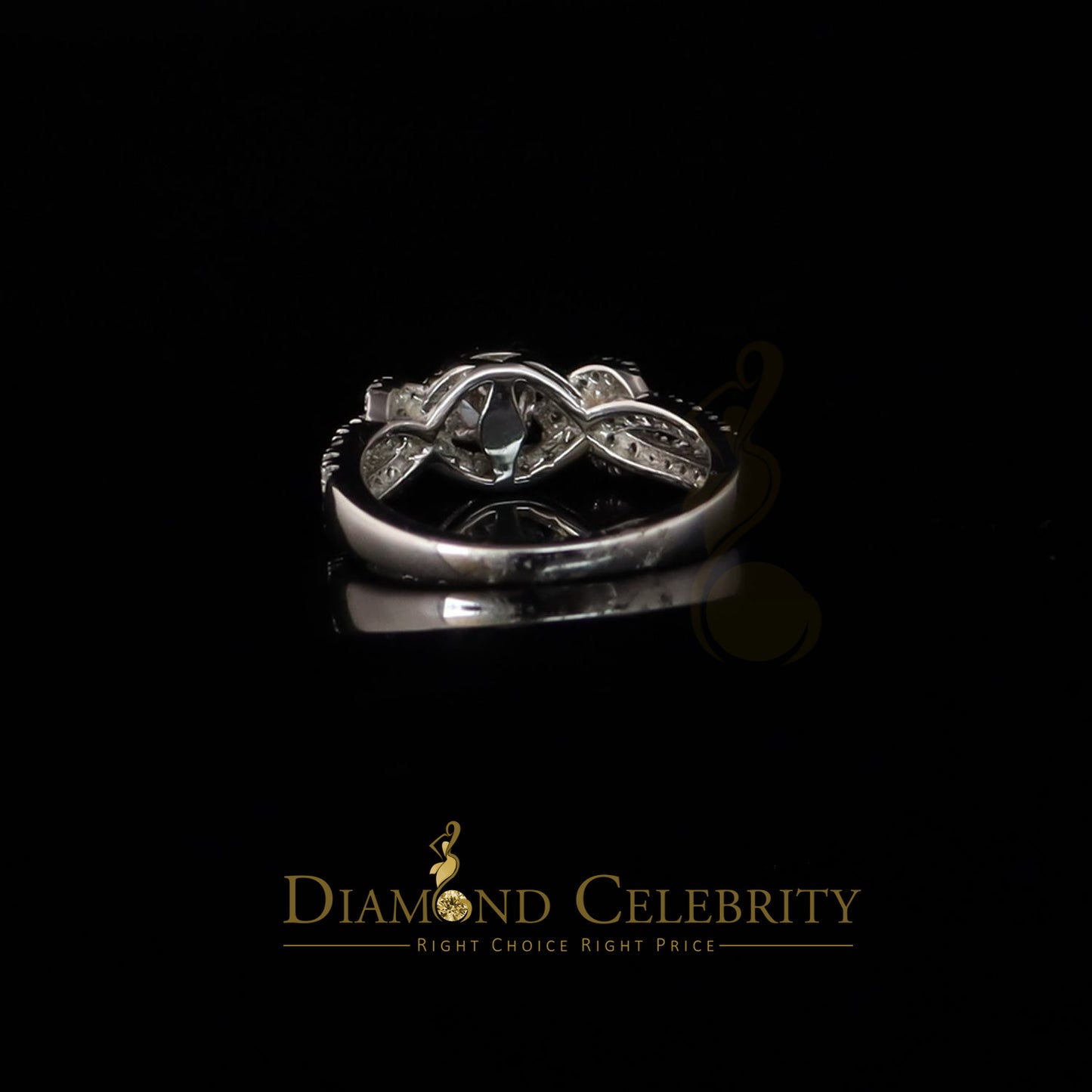 DiamondCelebritees 925 Women's White Silver 3.0ct CZ Centre 0.50ct Round Engagement Ring SZ 7