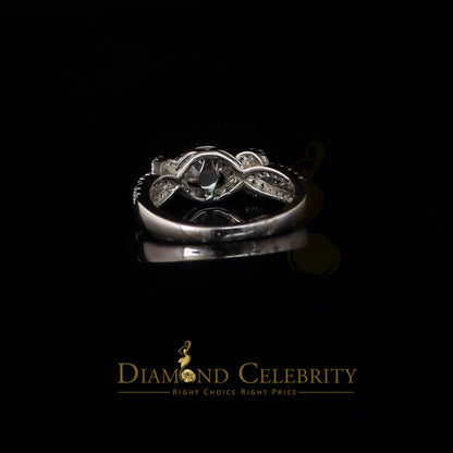 DiamondCelebritees 925 Women's White Silver 3.0ct CZ Centre 0.50ct Round Engagement Ring SZ 7