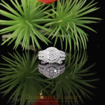 DiamondCelebritees 925 White Silver 2.10ct Cubic Zirconia Round Engagement For Women's Ring Size 07