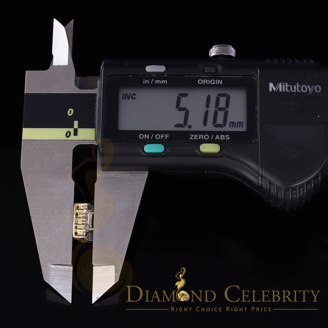 King of Blings-Micro Pave Yellow 925 Silver 0.20ct Real Diamond Men & Women Square Earrings