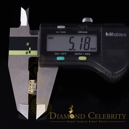 King of Blings-Micro Pave Yellow 925 Silver 0.20ct Real Diamond Men & Women Square Earrings