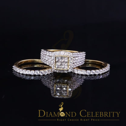 DiamondCelebritees 925 Sterling Yellow Square 2.08ct Cubic Zirconia Silver Wedding Womes Ring SZ 6