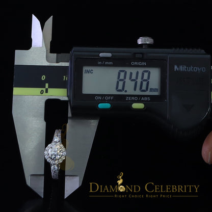 DiamondCelebritees 2.50ct Sterling Silver White Cubic Zirconia Flower Wedding Women's Ring Size 7