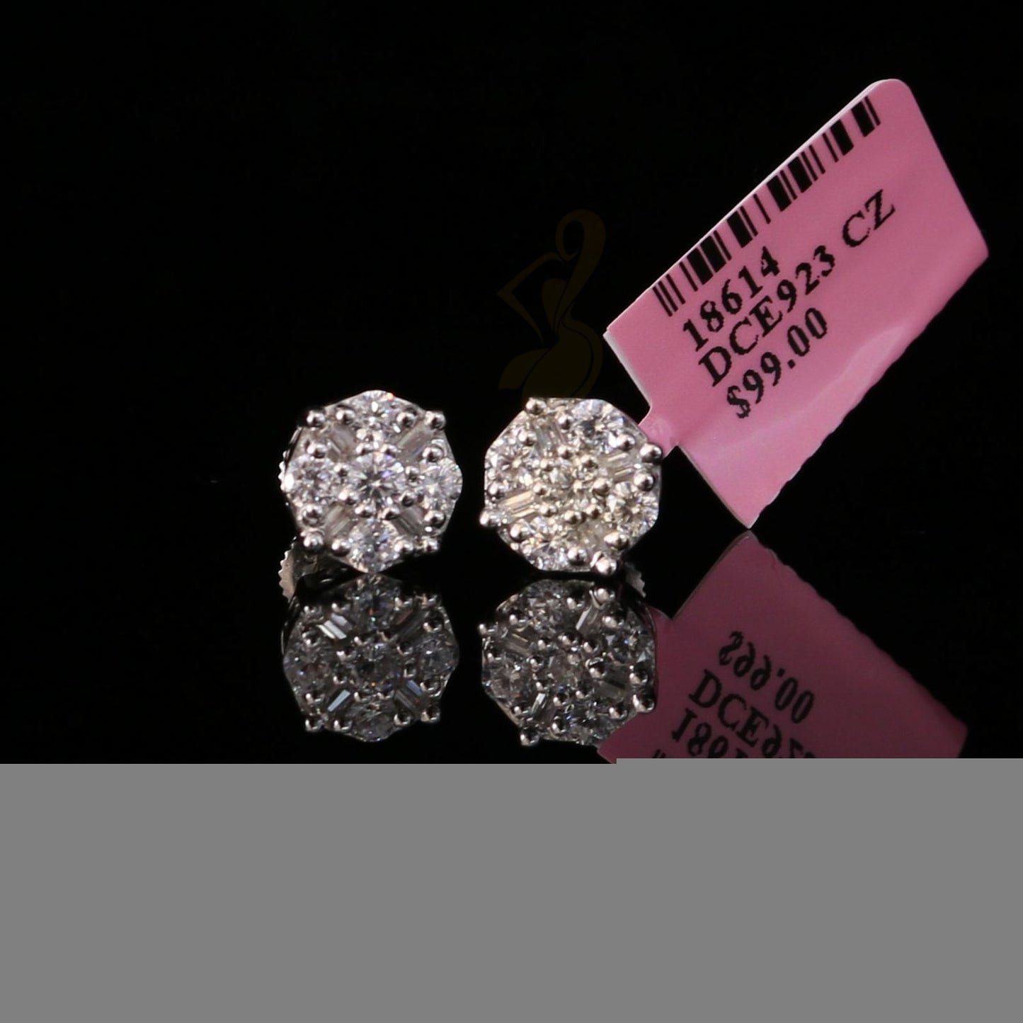 DiamondCelebritees  White 925 Sterling Silver 1.96ct Cubic Zirconia for Ladies Hip Hop Round Earring