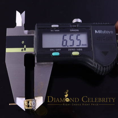 DiamondCelebritees 10k Real Yellow Gold with 3.50ct Round VVS 'D' Color Moissanite Stud Earrings