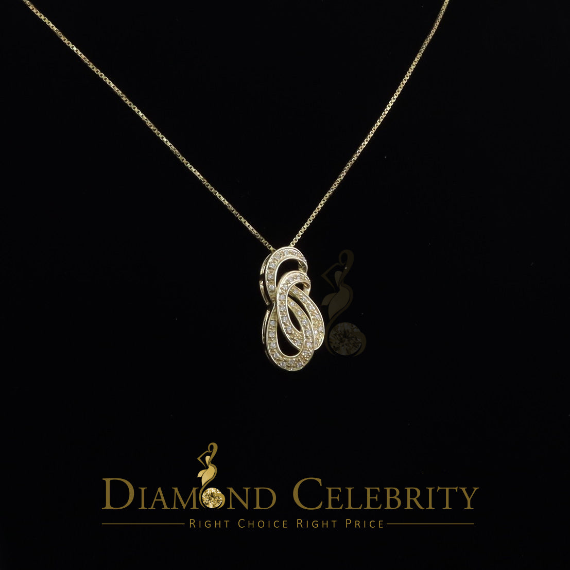 DiamondCelebritees Promising Yellow Sterling Silver Charm FASHION Pendant 0.28ct Cubic Zirconia