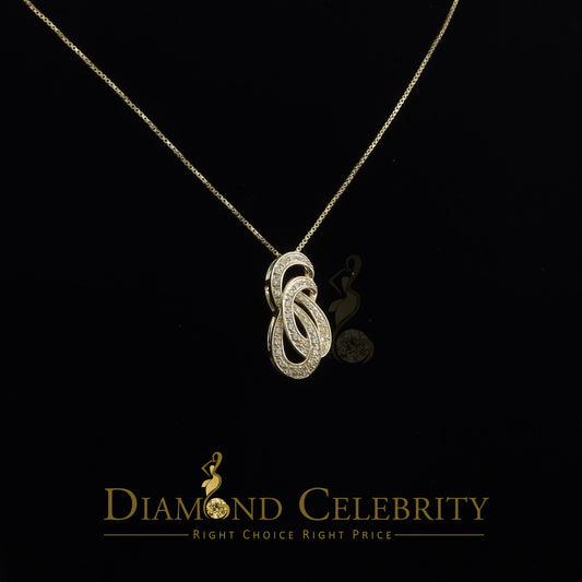 DiamondCelebritees Promising Yellow Sterling Silver Charm FASHION Pendant 0.28ct Cubic Zirconia
