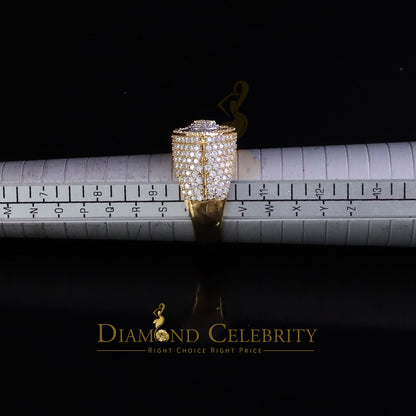 DiamondCelebritees 4.00ct VVS D 925 Silver Moissanite Baguette Men/Women Yellow Evil Eye Ring SZ10