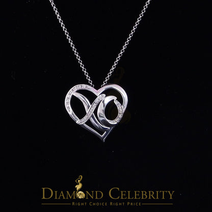 DiamondCelebritees  0.10ct Real Diamond Valentine Special "HEART" Pendant 925 Sterling Silver White
