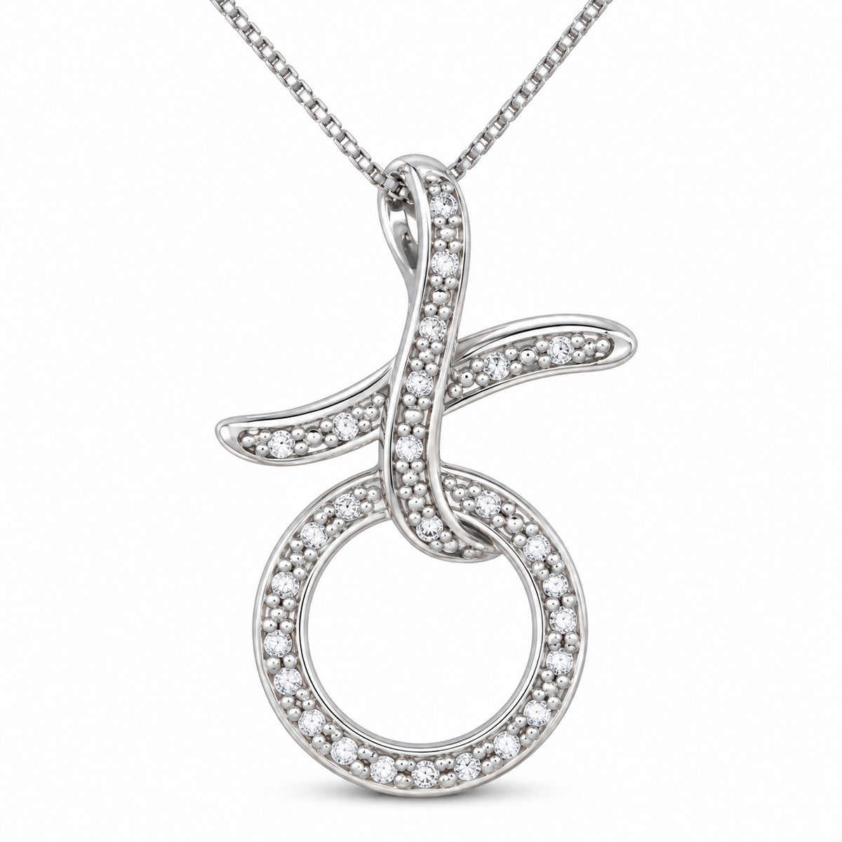 DiamondCelebritees 925 Sterling Silver White HUG & KISS Shape 1.00 inch 0.21ct CZ XO Pendant