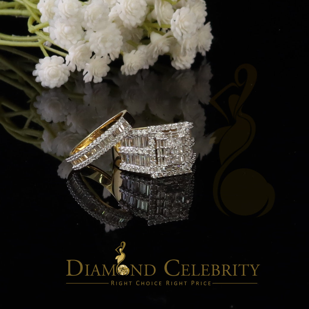 DiamondCelebritees 925 Sterling Yellow Silver Square 5.0ct Cubic Zirconia Bridal Womens Ring Size 7