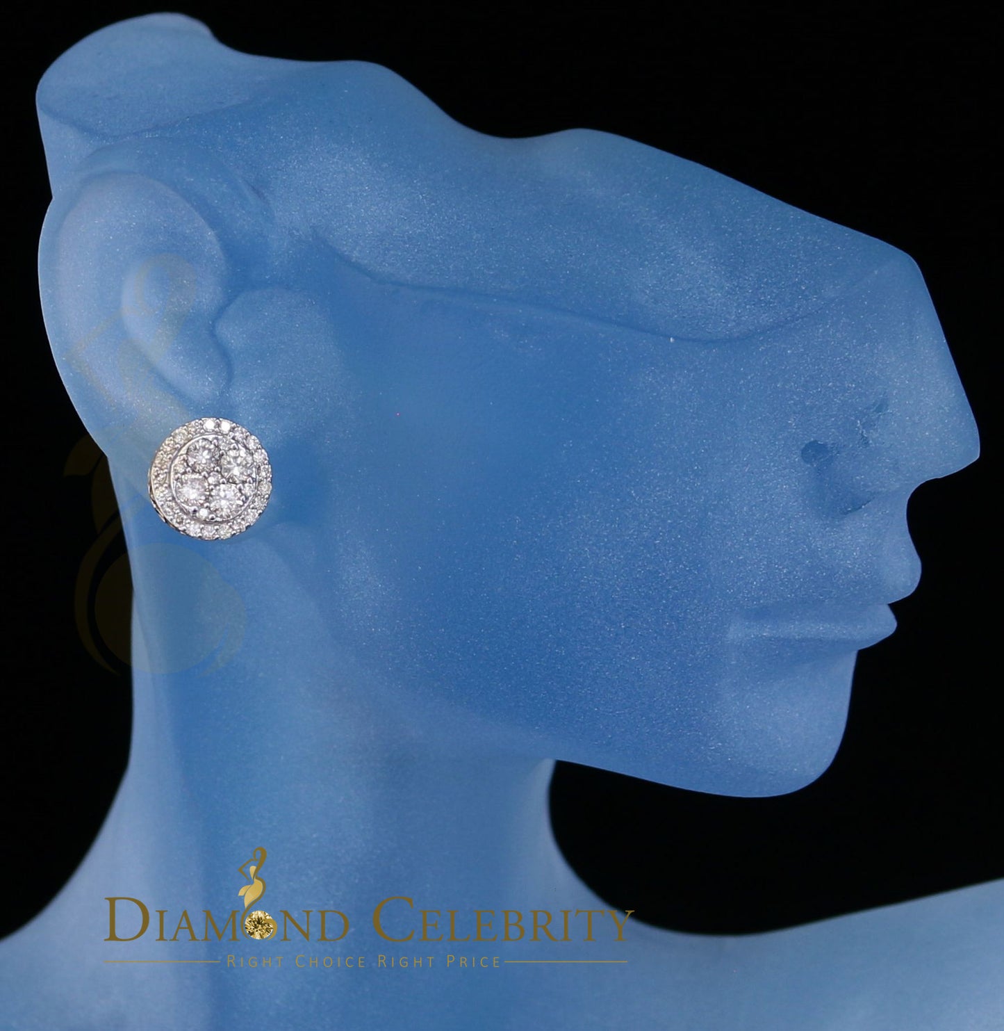 DiamondCelebritees Real Diamond 1.25CT 10K Real Yellow Gold Men's/Women's Stud Round Earring