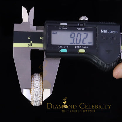 DiamondCelebritees 2.50ct Silver VVS'D Yellow Round Shape 925 moissanite Band Ring size 8 For Men's