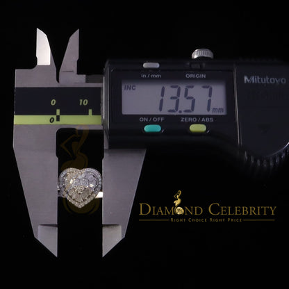 DiamondCelebritees Womens Heart 925 White Silver 1.00ct VVS 'D' Baguette Moissanite Ring Size 7