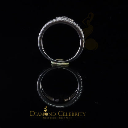 DiamondCelebritees 925 White Silver 0.40ct Cubic Zirconia Engagement Womens Cross Ring Size 7