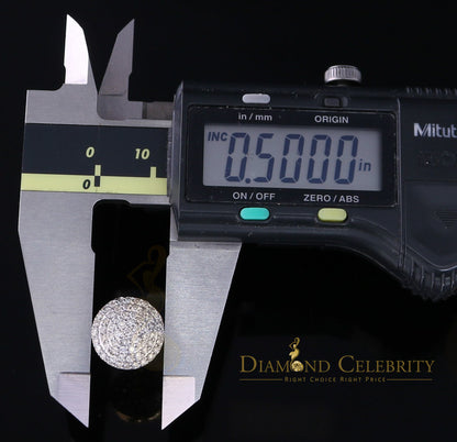 DiamondCelebritees 10K Real Yellow Gold Real Diamond 1.25CT Men's/Women's Stud Round Earring