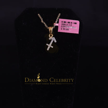DiamondCelebritees 0.34ct Cubic Zirconia Yellow Silver SAGITTARIUS-DECEMBER Pendant Men's & Women's