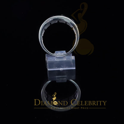 DiamondCelebritees Sterling White Silver Round 3.42ct Cubic Zirconia Round Men's Ring Size 10
