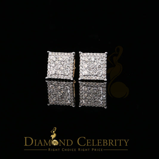 DiamondCelebritees 10K Real Yellow Gold with 1.20CT Real Diamond Men's/Women's Stud Earrings