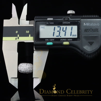 DiamondCelebritees Women's Fancy White Big 925 Sterling Silver Slide Ball Pendant W/ Cubic Zirconia